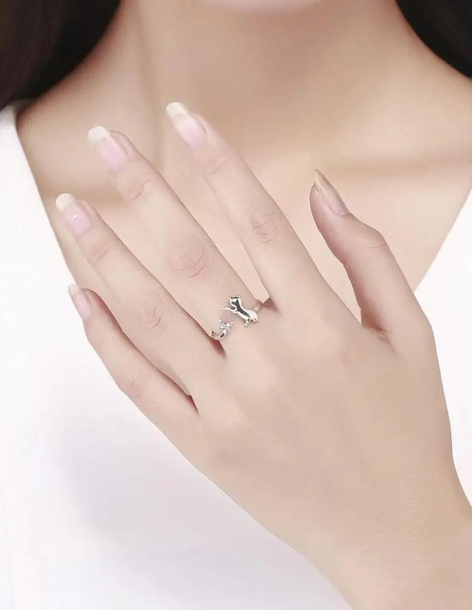 Anillo de gato Pets P 925 de plata pulido