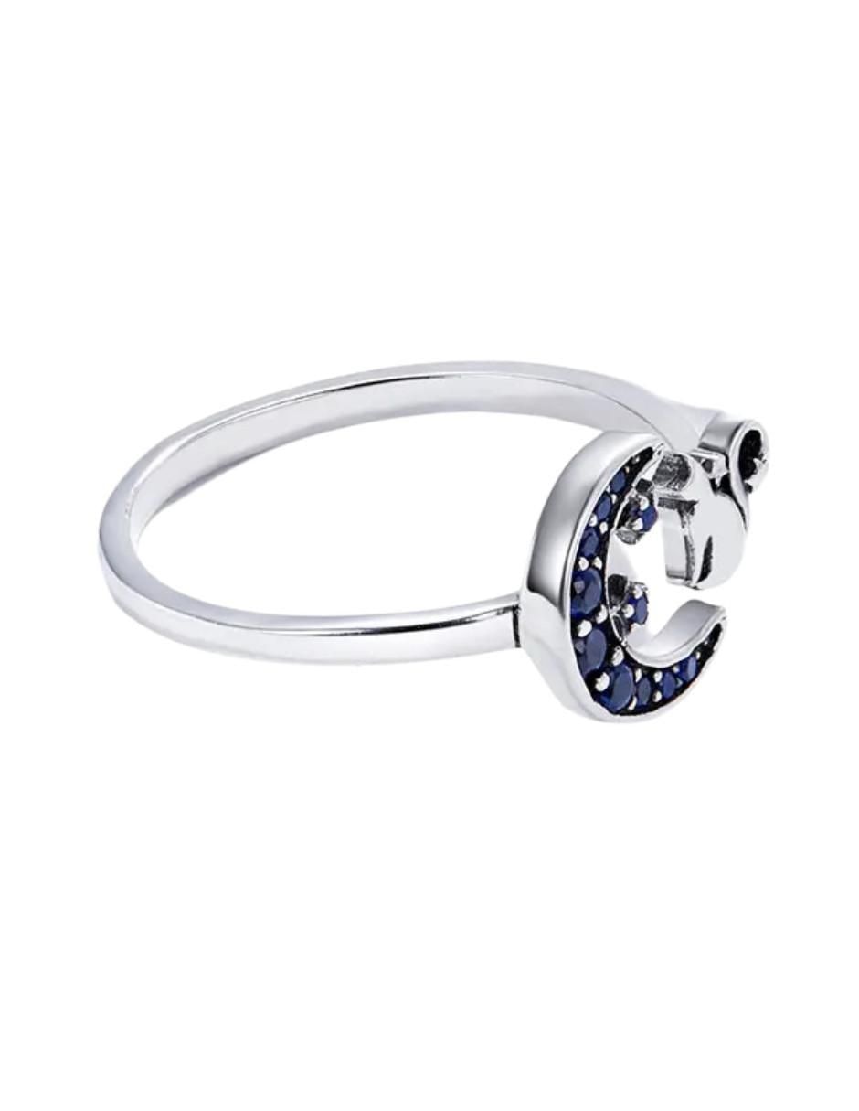 Anillo de luna Pets P 925 de plata circonita pavé
