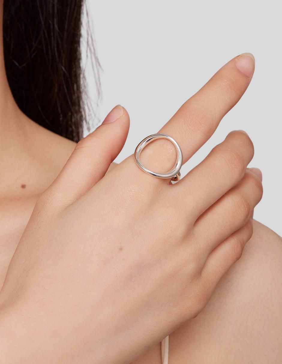 Anillo redondo Beauty P 925 de plata brillante 4