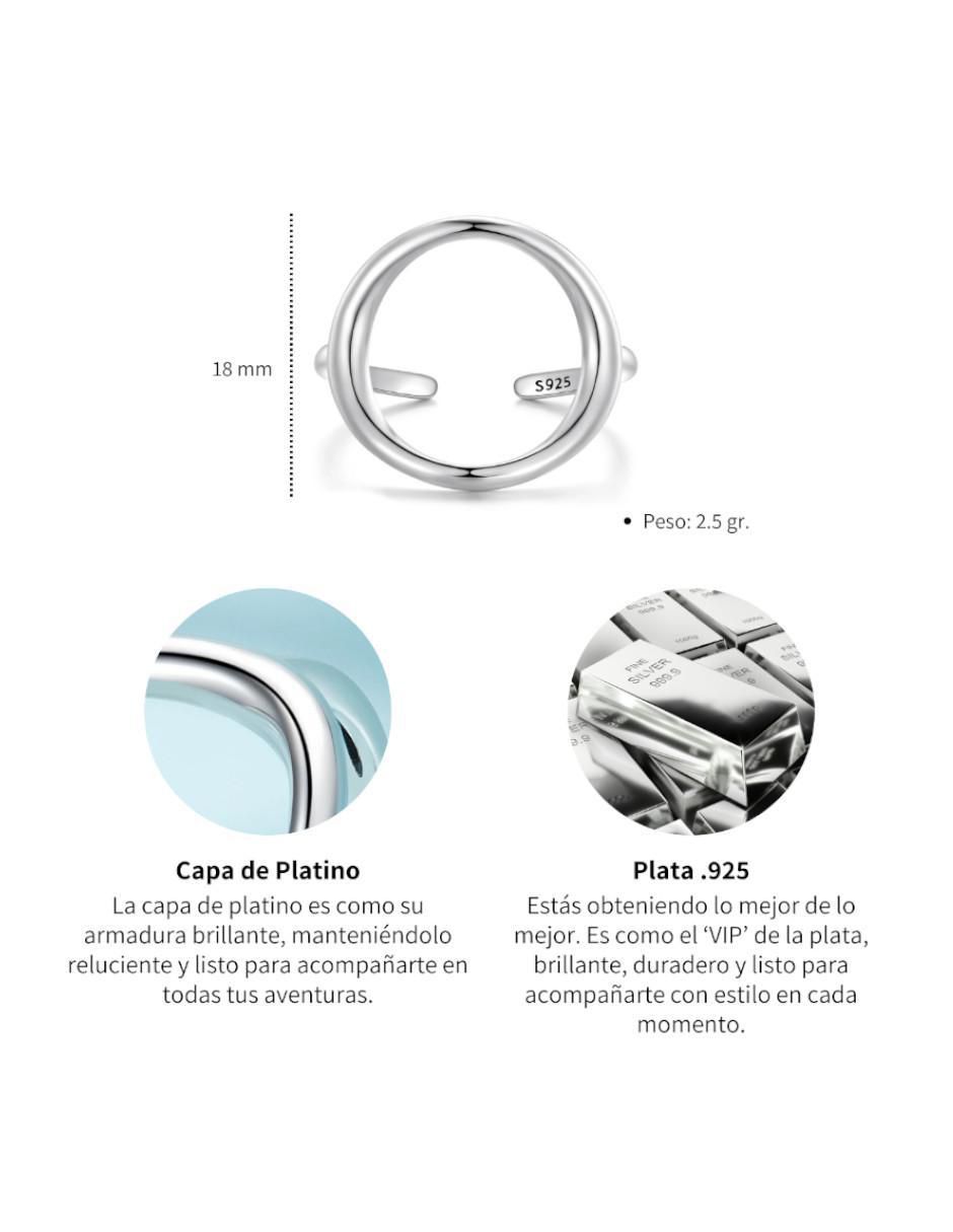 Anillo redondo Beauty P 925 de plata brillante 2
