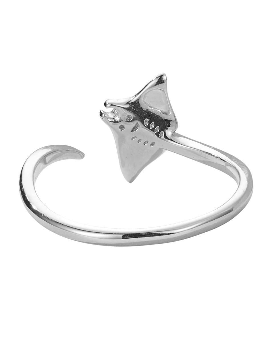 Anillo de mantarraya Nature P 925 de plata brillante