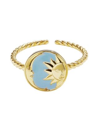 Anillo de luna Beauty P 925 de plata brillante