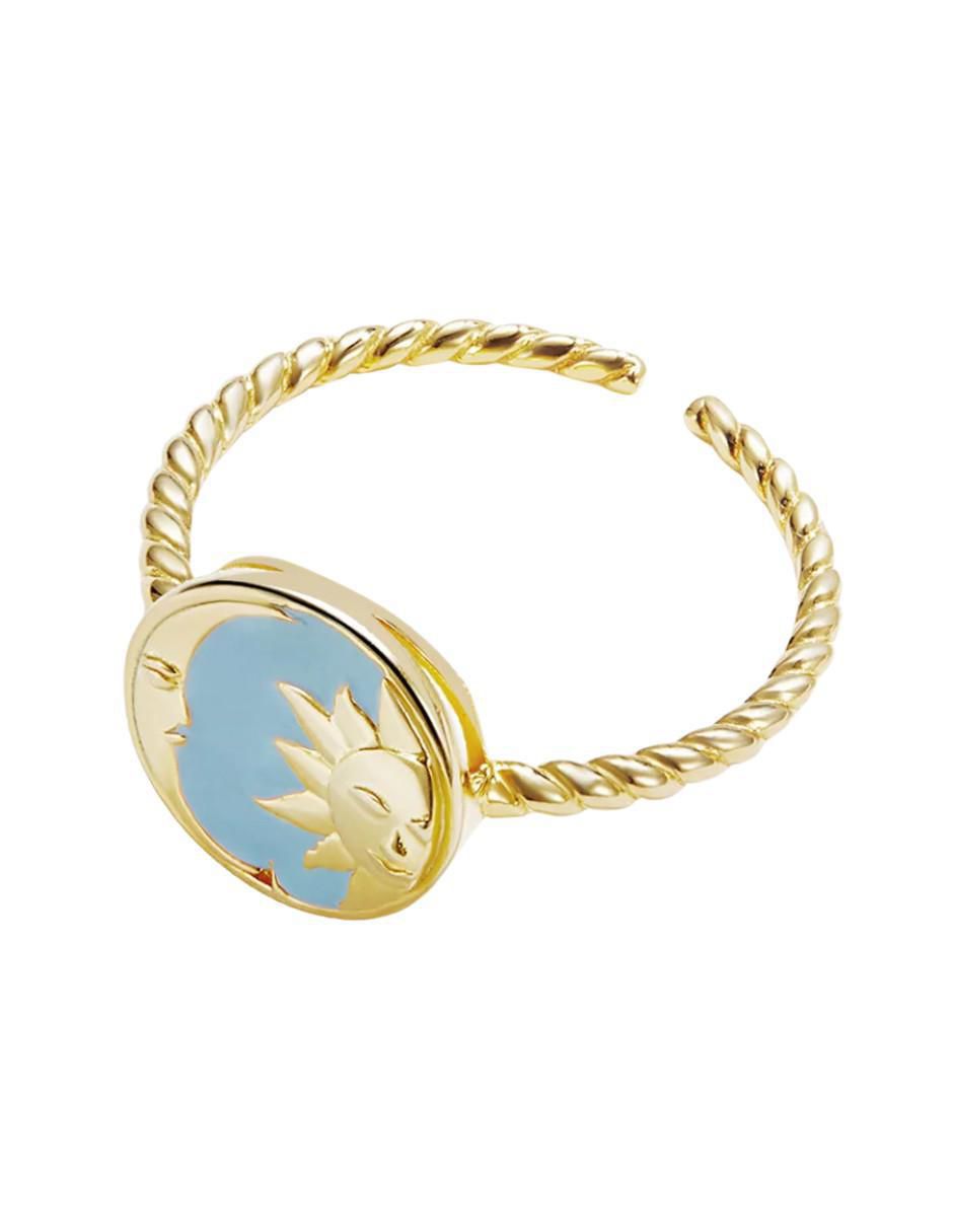 Anillo de luna Beauty P 925 de plata brillante