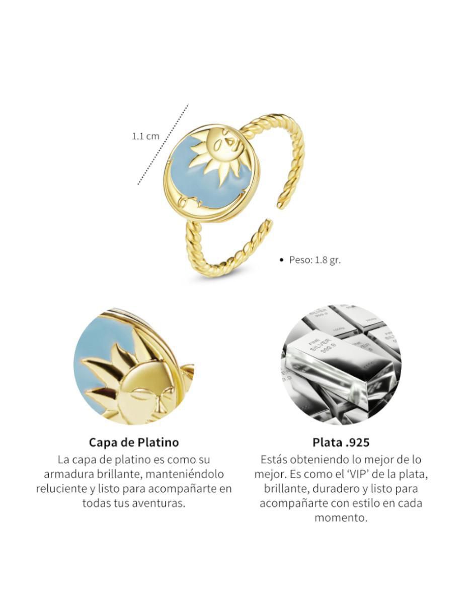 Anillo de luna Beauty P 925 de plata brillante