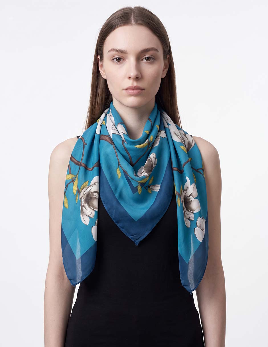Mascada con estampado floral para mujer