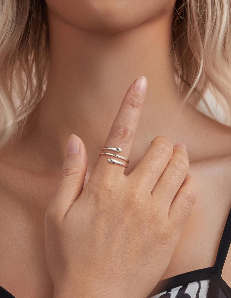 Anillo de gota Beauty P 925 de plata pulido