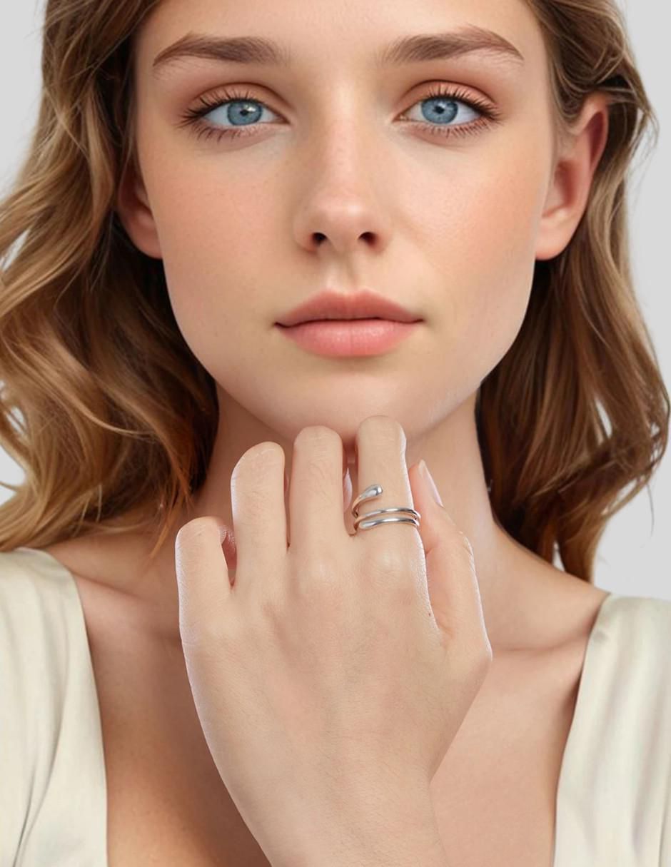 Anillo de gota Beauty P 925 de plata pulido