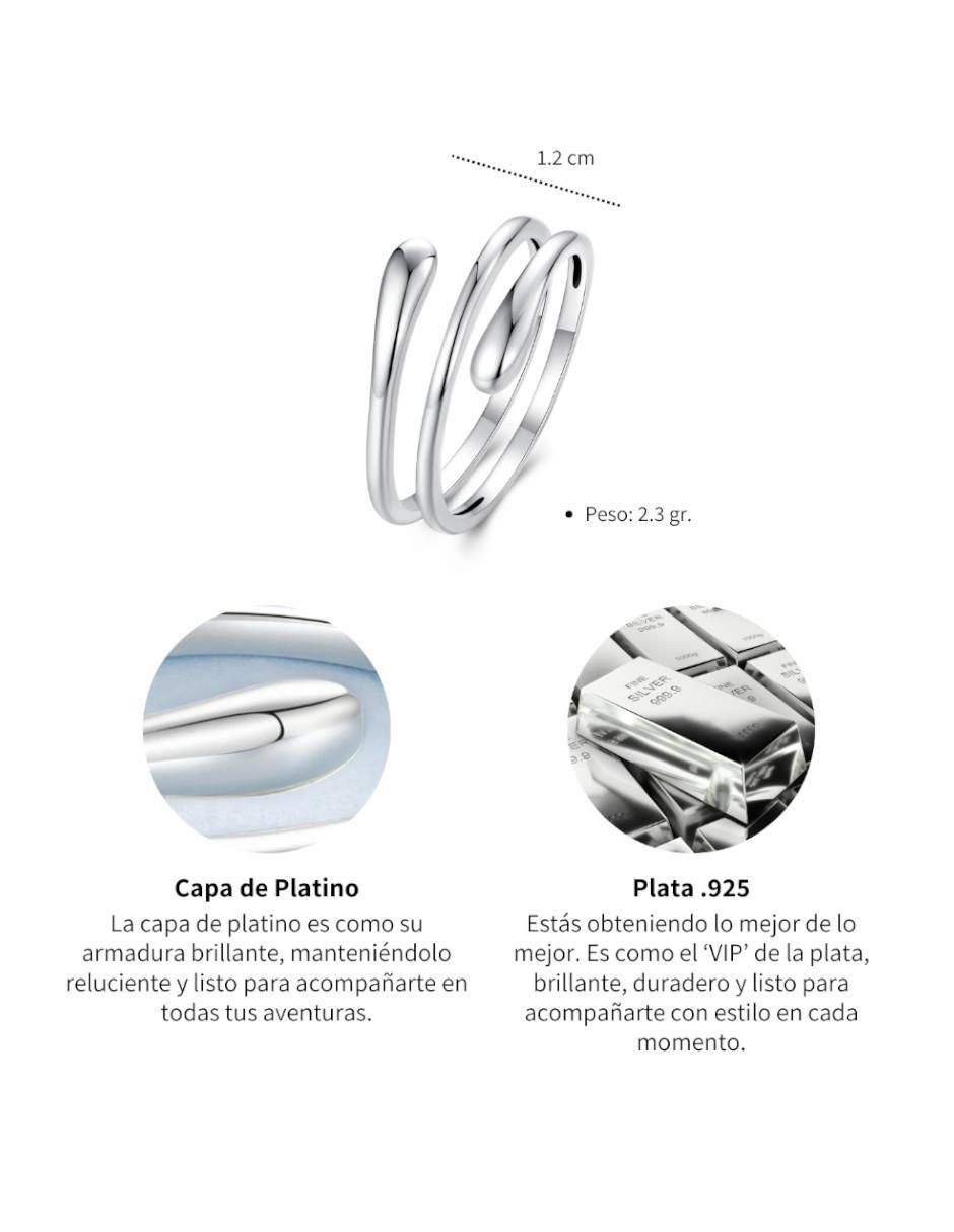 Anillo de gota Beauty P 925 de plata pulido