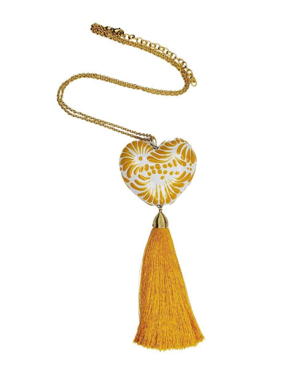 Collar de corazón Talavera 24 K 2