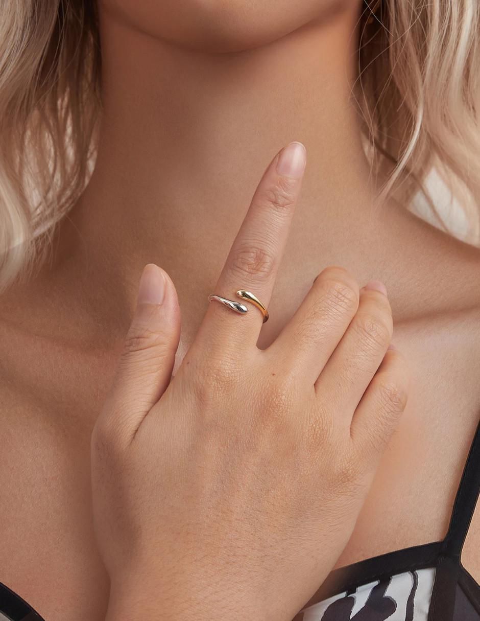 Anillo de gota Beauty P 925 de plata pulido
