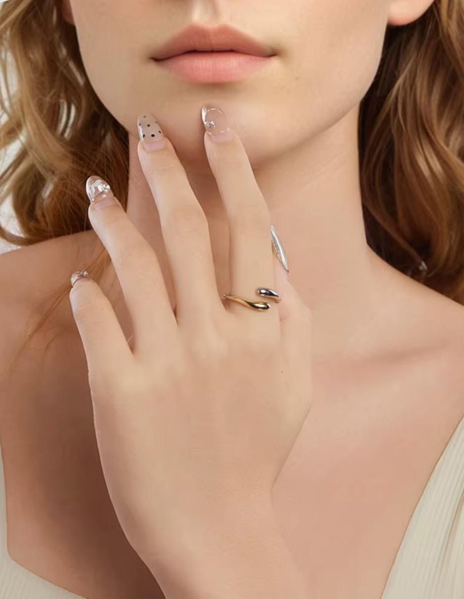 Anillo de gota Beauty P 925 de plata pulido