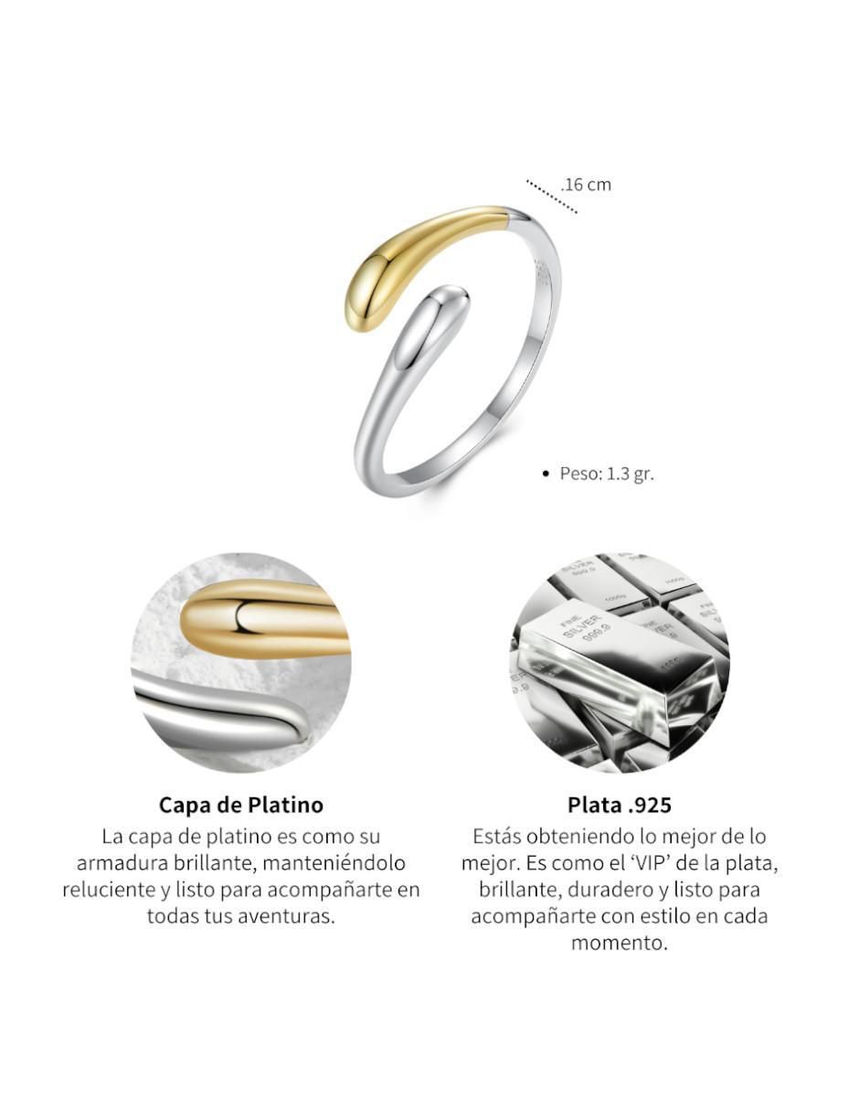 Anillo de gota Beauty P 925 de plata pulido