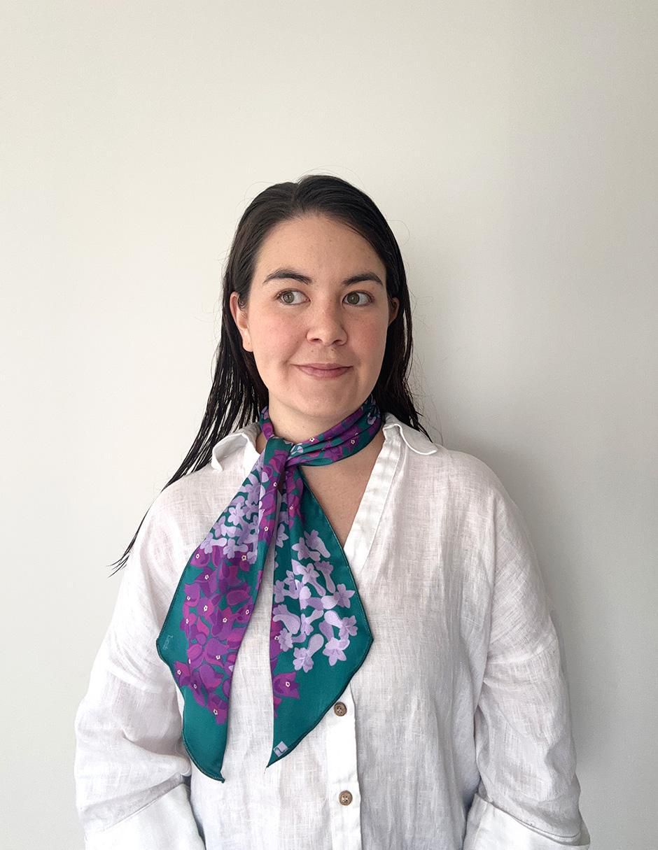 Mascada con estampado floral para mujer 2