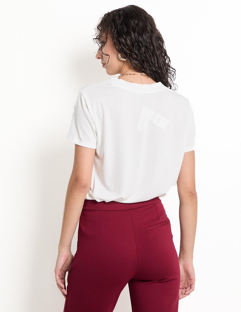 Playera manga corta Parfois cuello v para mujer