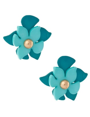 Aretes de flor con acabado pulido 1
