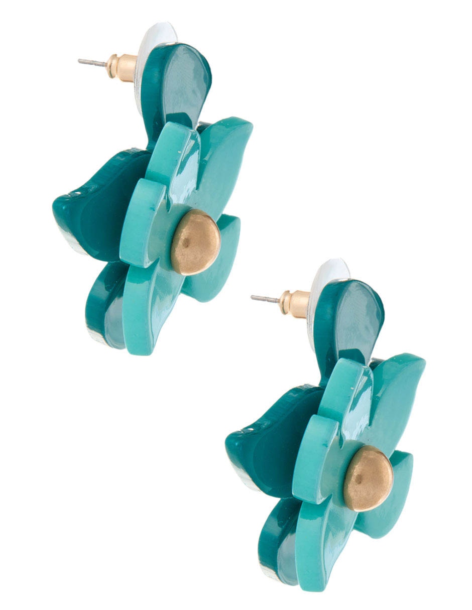 Aretes de flor con acabado pulido 2