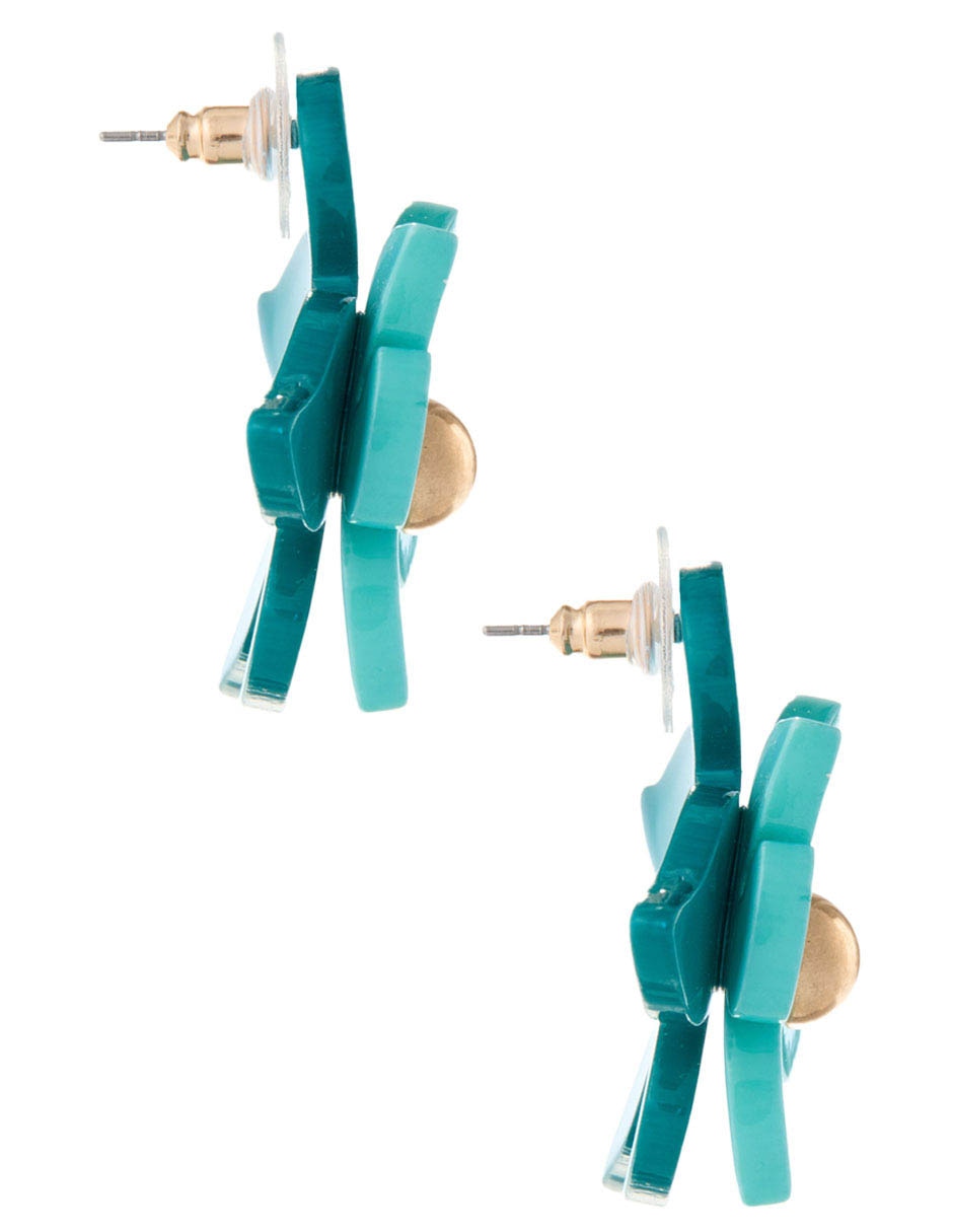 Aretes de flor con acabado pulido 3