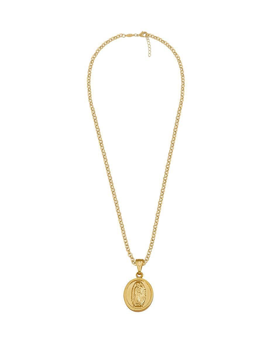 Collar con dije Virgen de Guadalupe circular 3