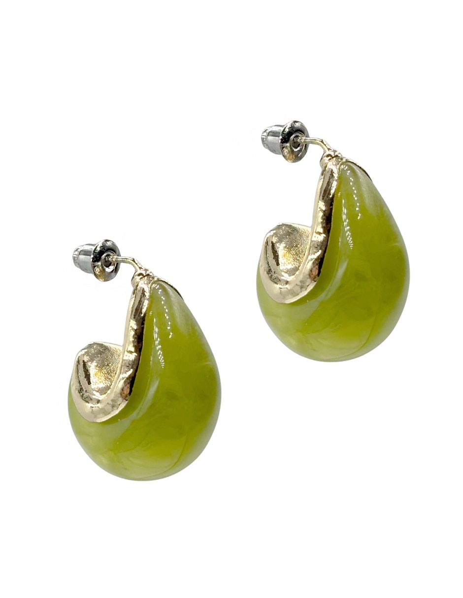 Aretes de gota con acabado brillante 2