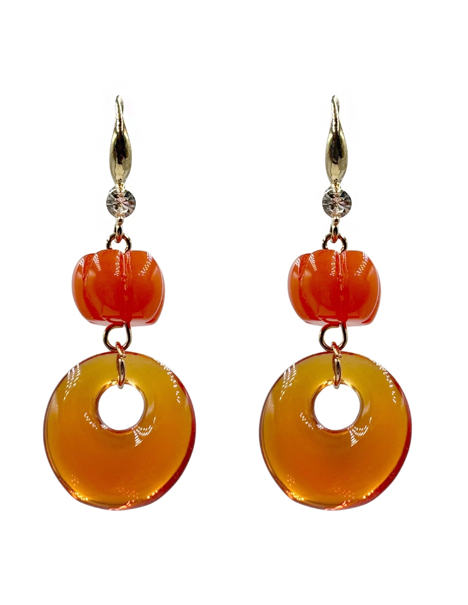 Aretes largos Map con acabado liso