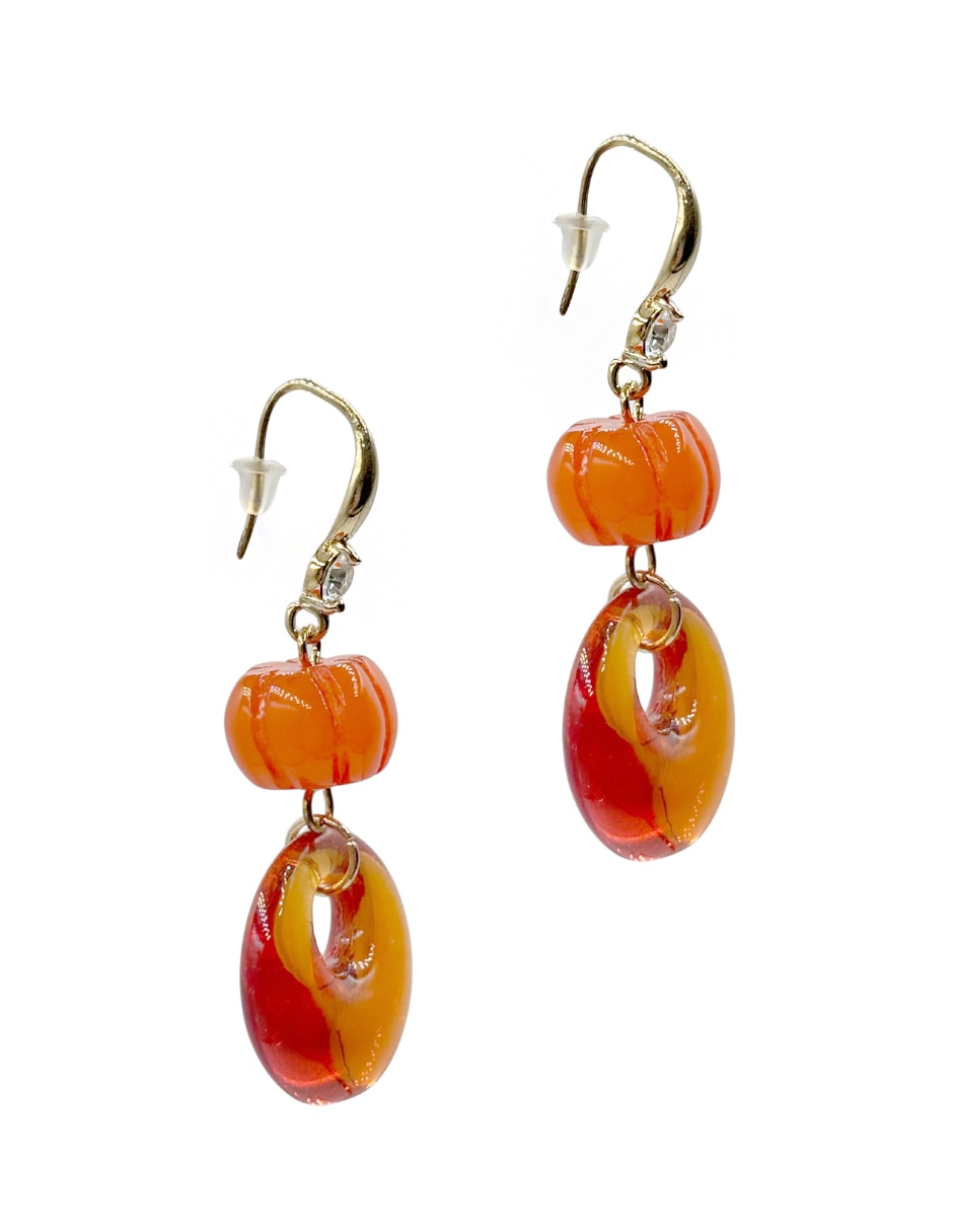 Aretes largos Map con acabado liso