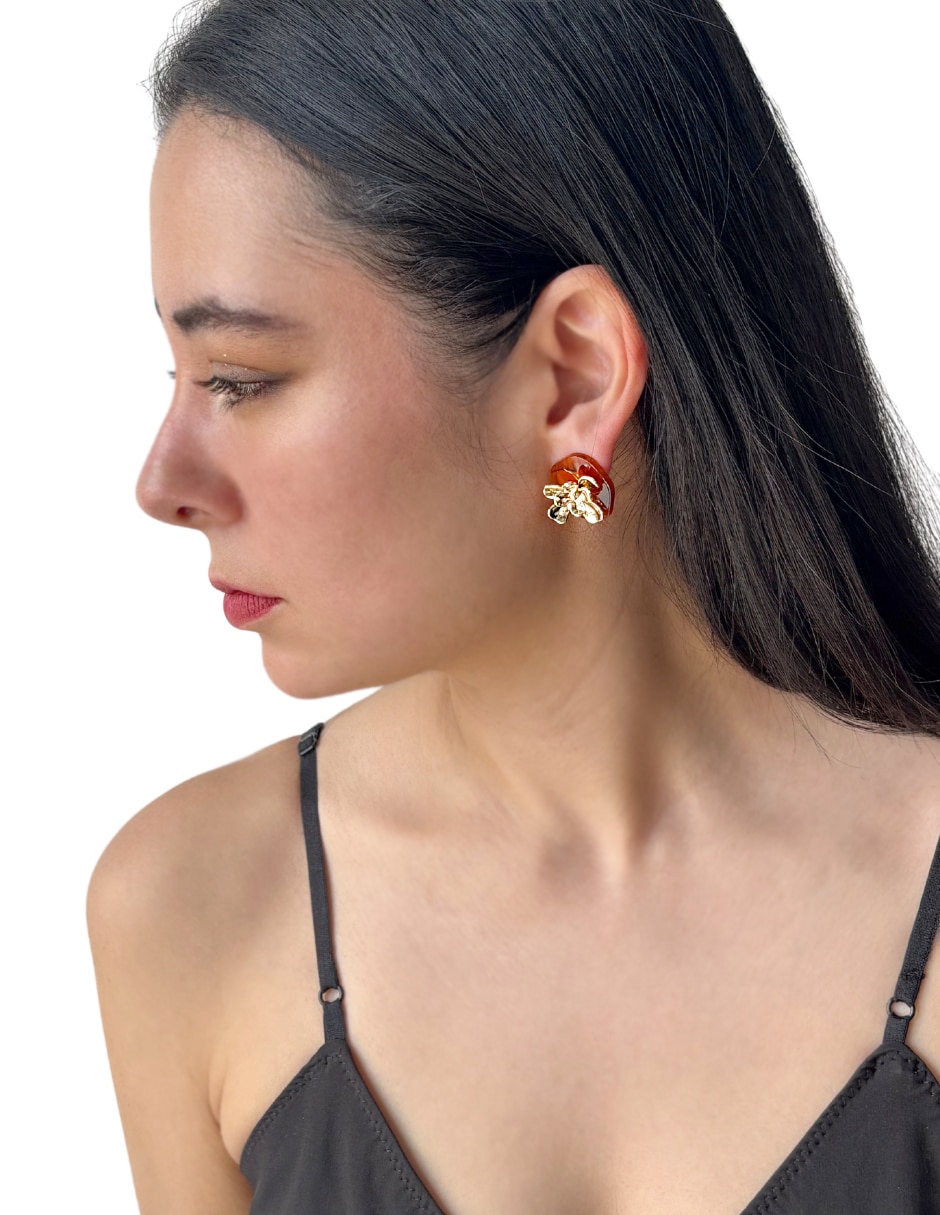 Aretes circulares con acabado martillado 3