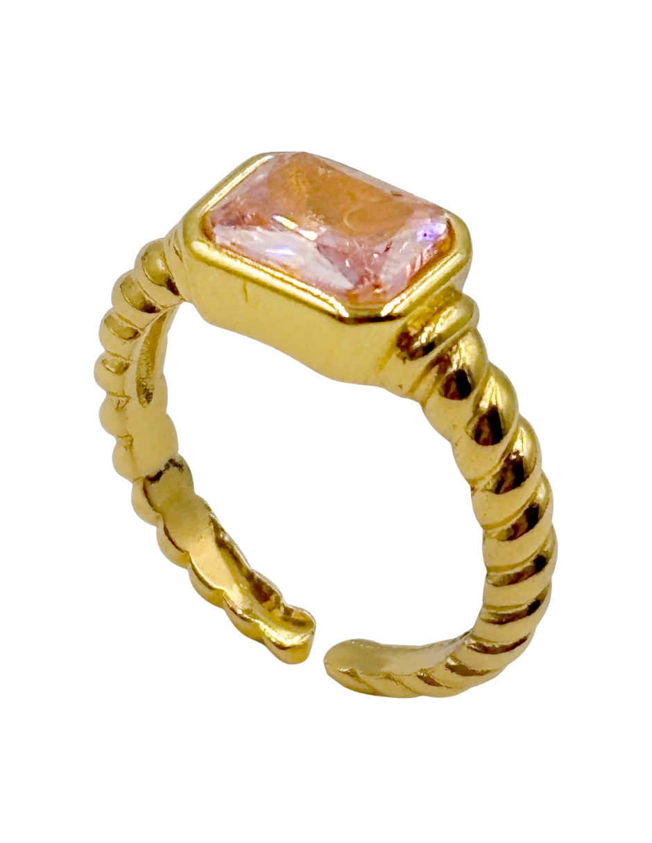 Anillo rectangular brillante