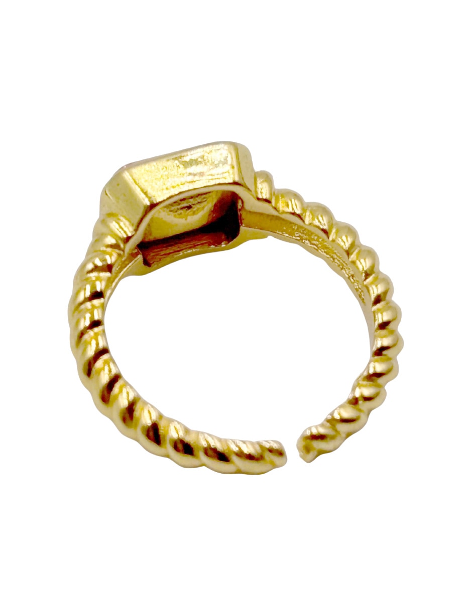 Anillo rectangular brillante