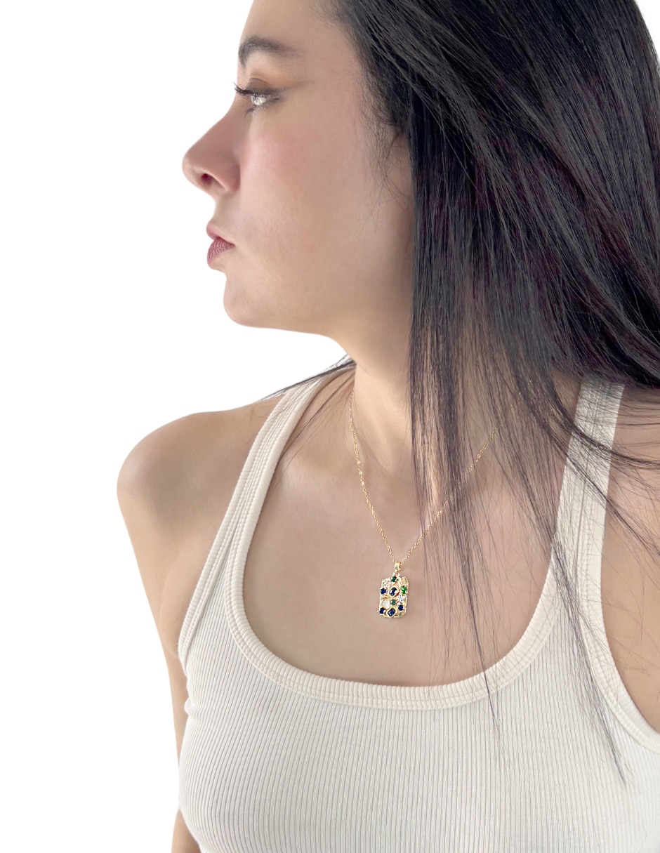 Collar con dije rectangular 4