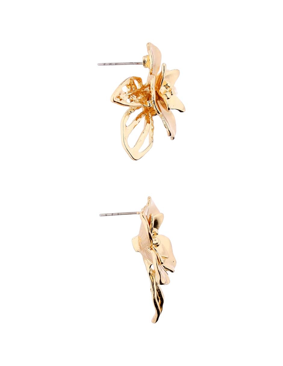Aretes de flor Lieb con acabado brillante
