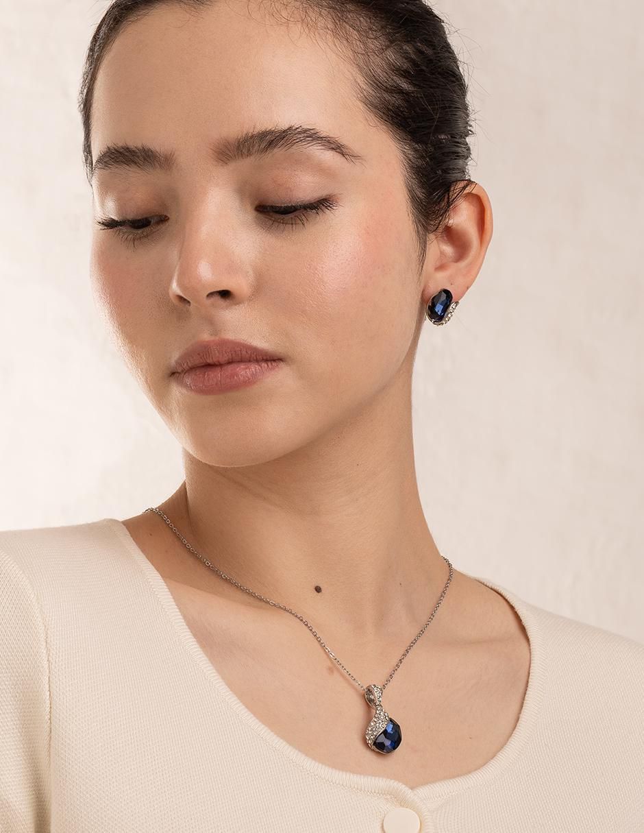 Aretes y collar cristal