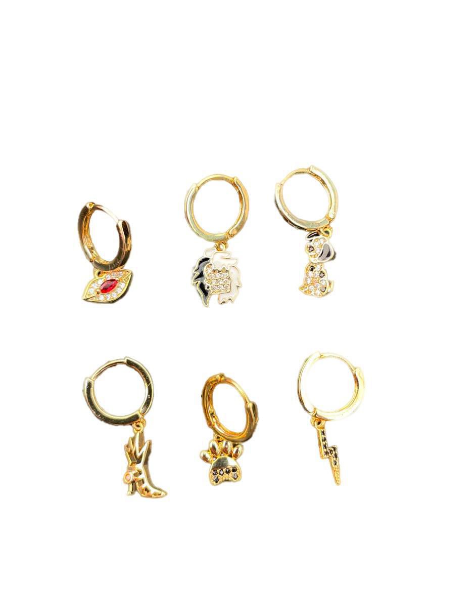 Set de aretes de perro 101 Dálmatas con acabado texturizado