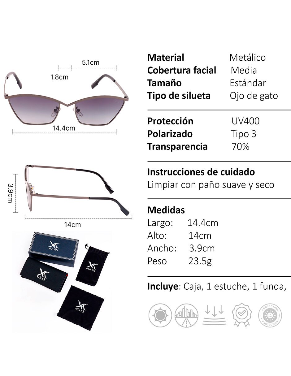 Lentes de sol Xolek XO-130-G para mujer