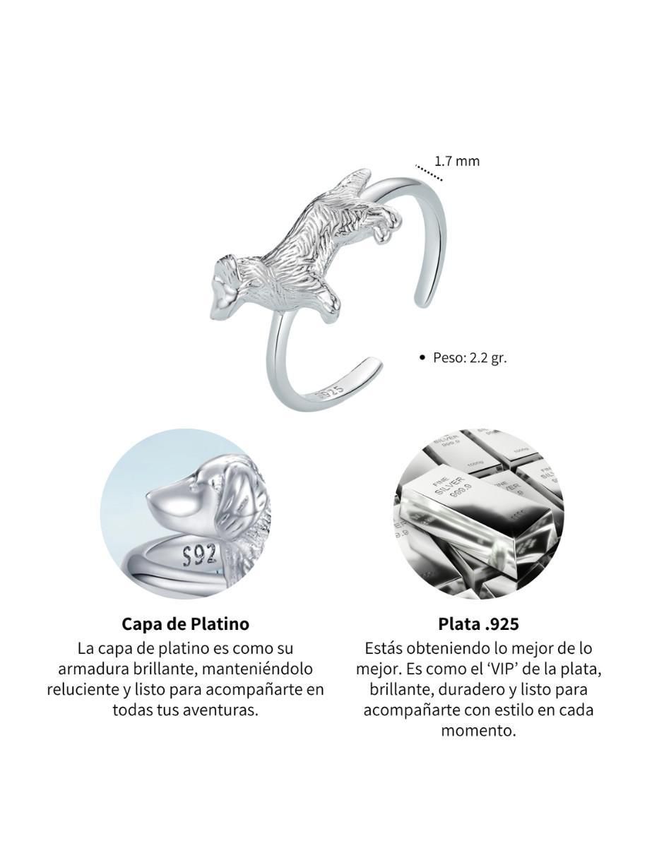 Anillo de perro Perros P 925 de plata pulido