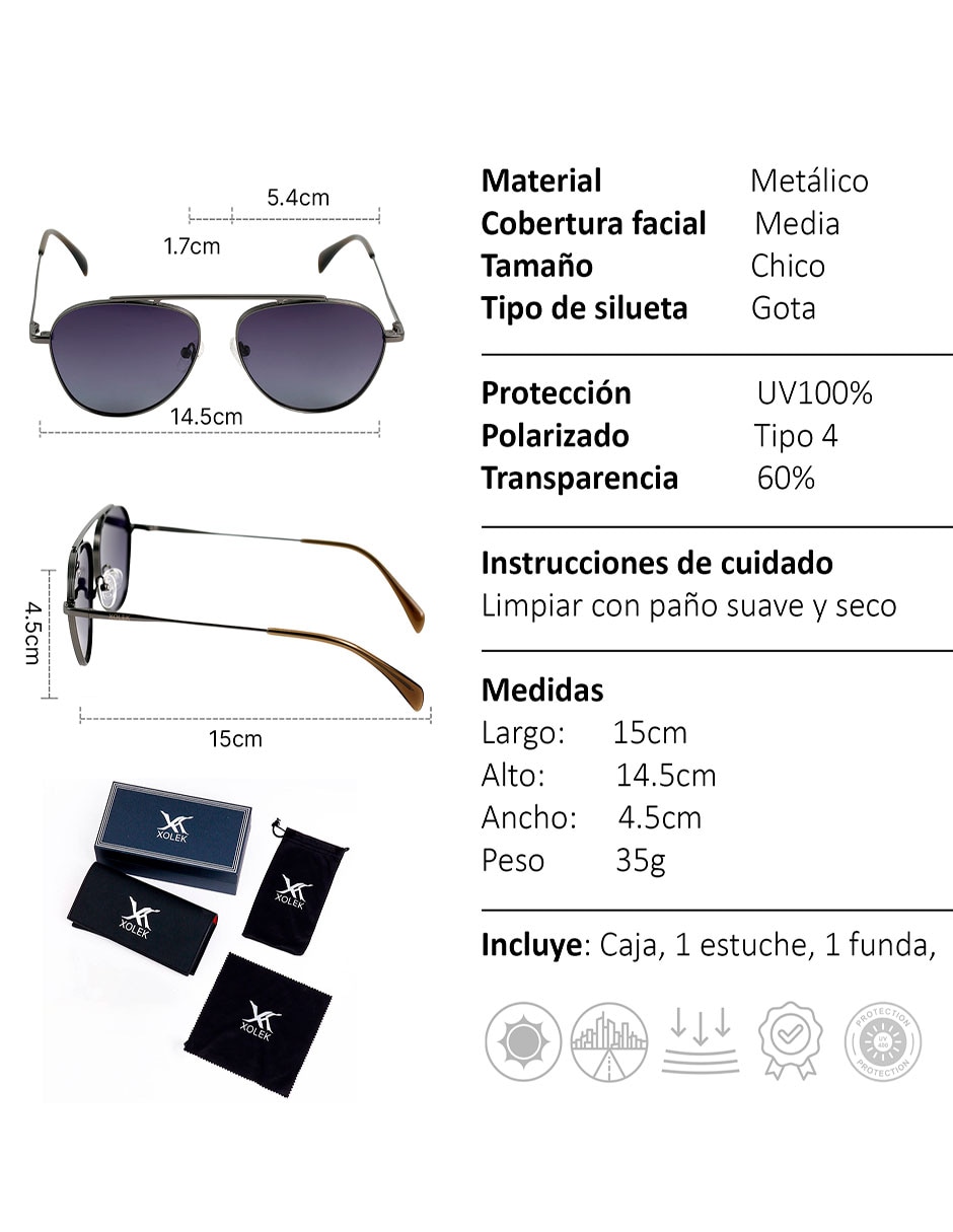 Lentes de sol Xo-140-G unisex 6