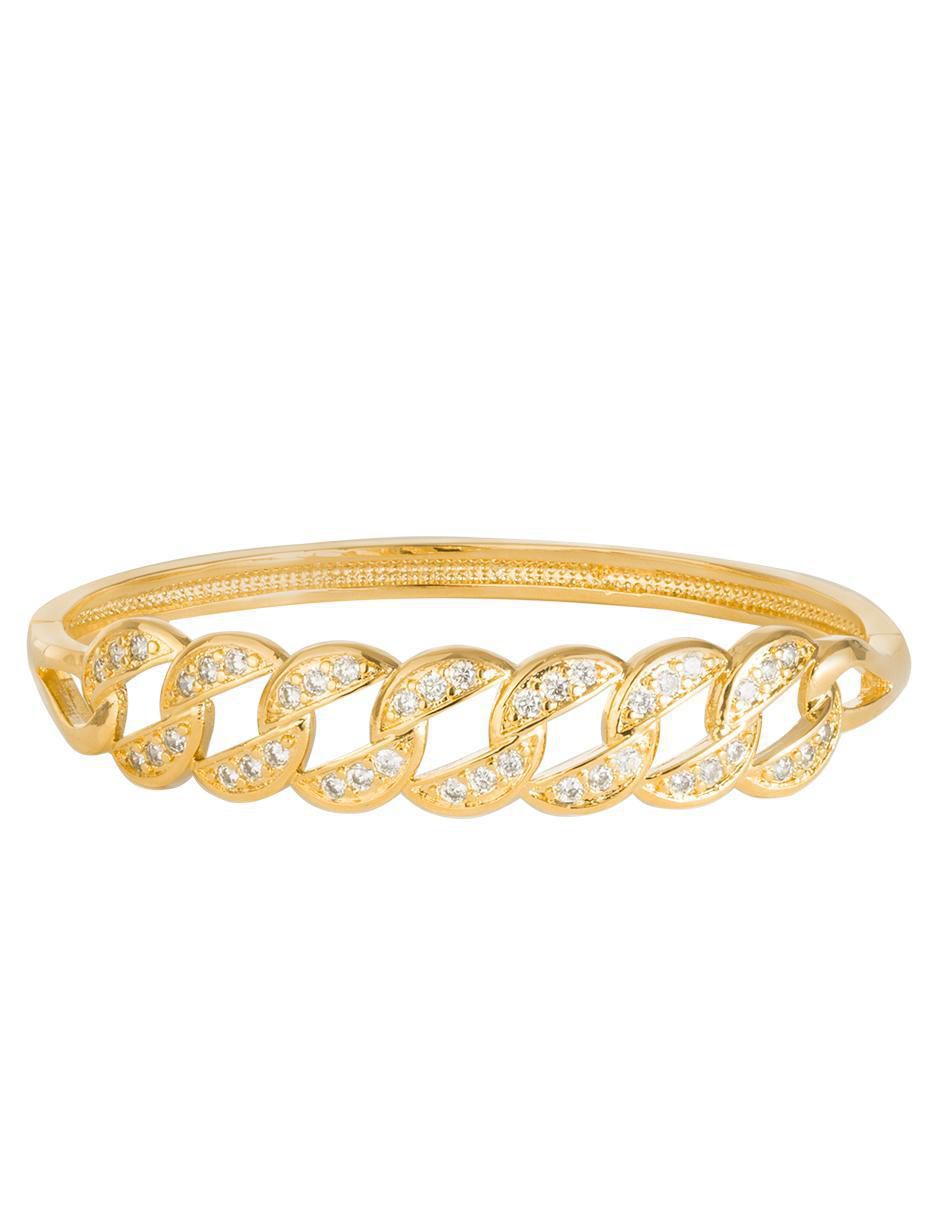Pulsera con zirconia 18 K acabado chapa de oro Pulsera con zirconia 18 K acabado chapa de oro