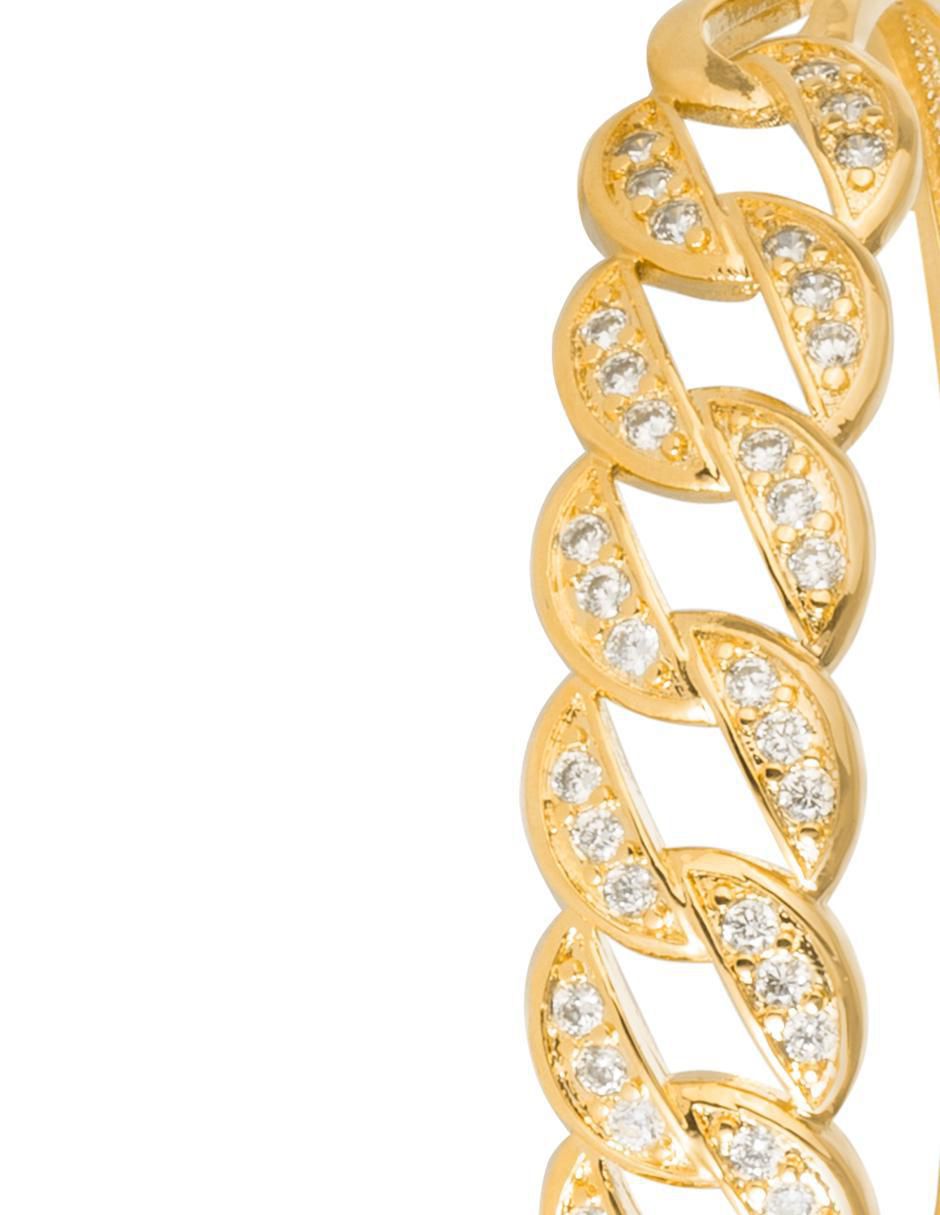 Pulsera con zirconia 18 K acabado chapa de oro 2
