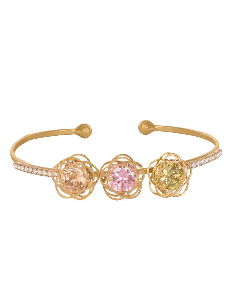 Pulsera con zirconia 18 K acabado chapa de oro Pulsera con zirconia 18 K acabado chapa de oro