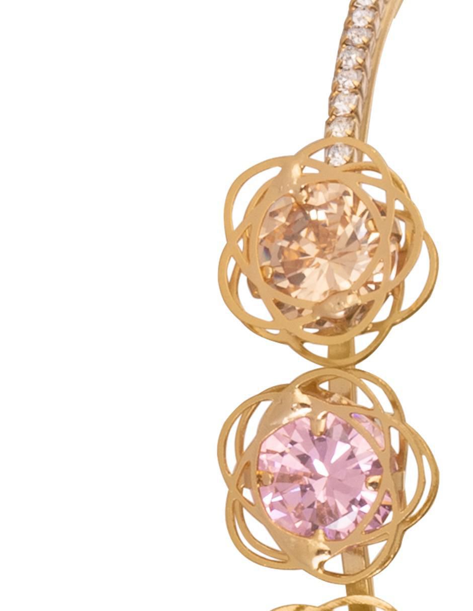 Pulsera con zirconia 18 K acabado chapa de oro 2