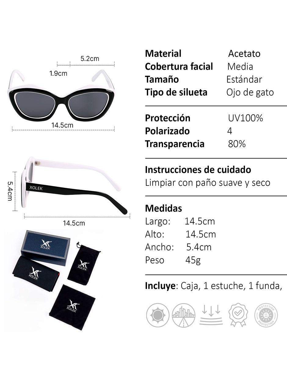 Lentes de sol Glam Xo-110-Bn para mujer 7