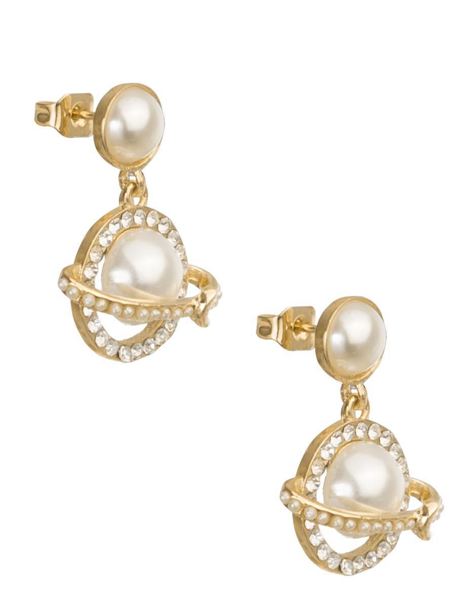 Aretes de planeta 18 K con acabado chapa de oro 4