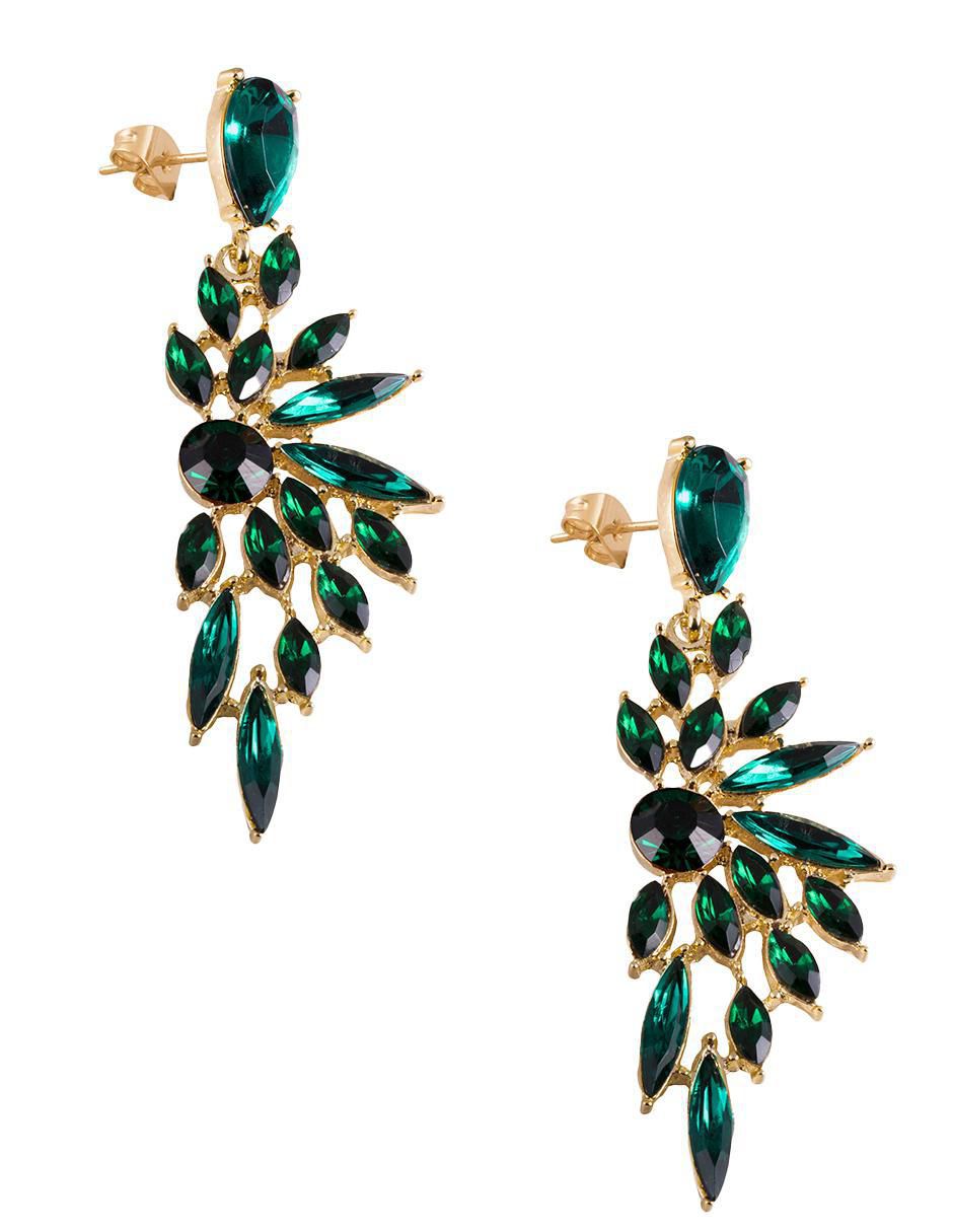 Aretes de alas 18 K con acabado chapa de oro cristal