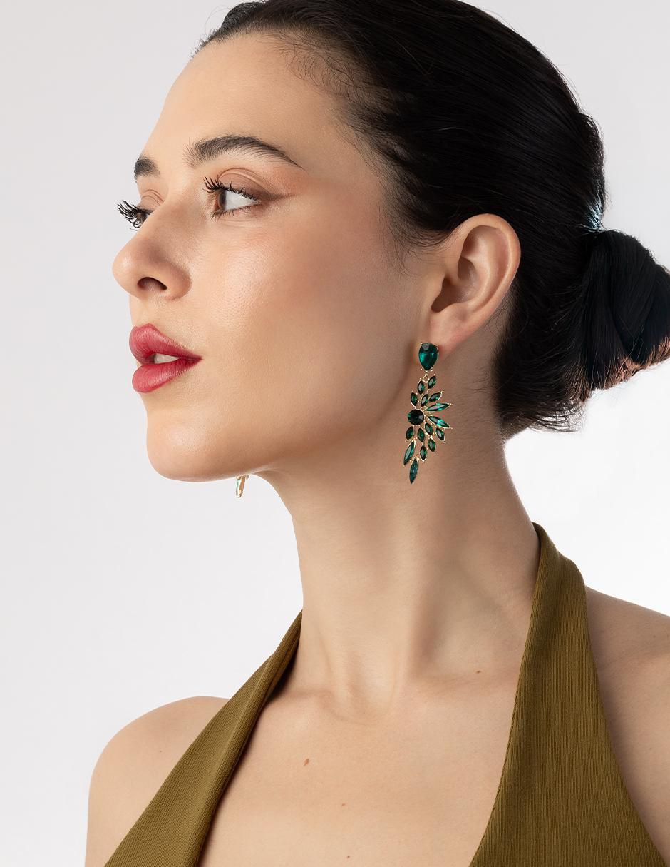 Aretes de alas 18 K con acabado chapa de oro cristal