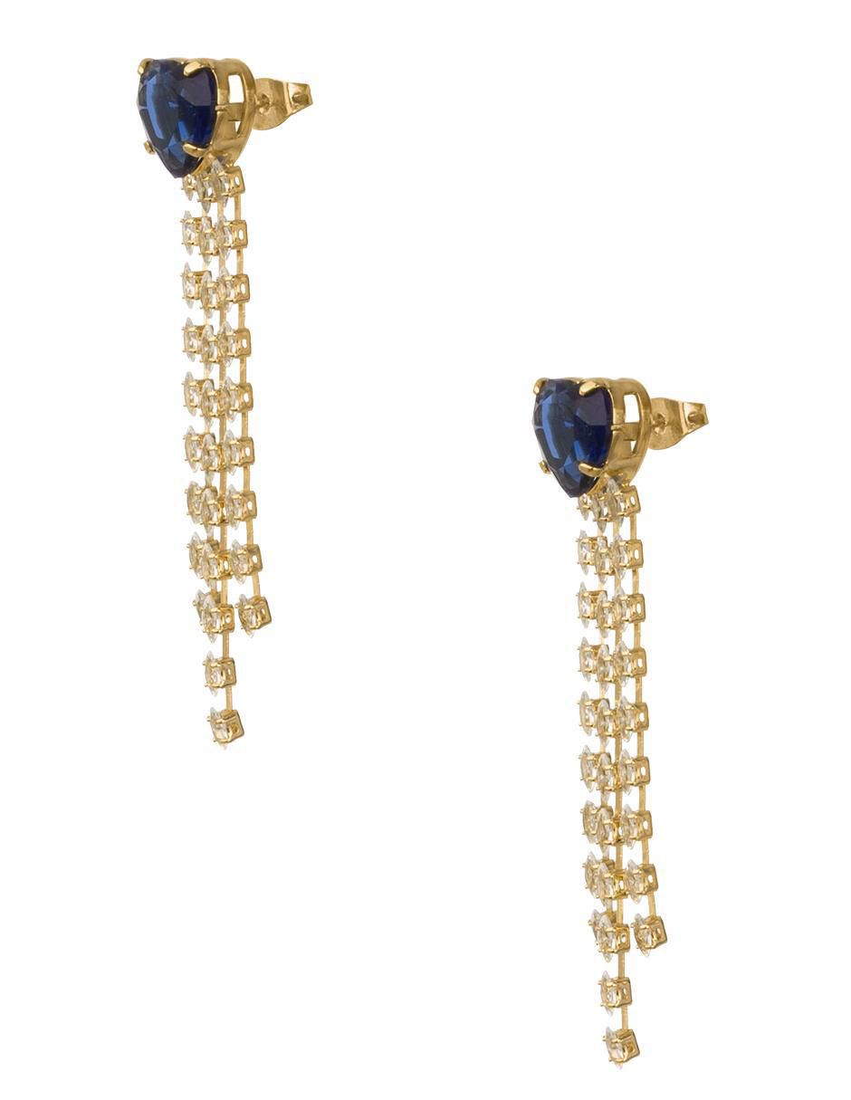 Aretes de corazón 18 K con acabado chapa de oro 3
