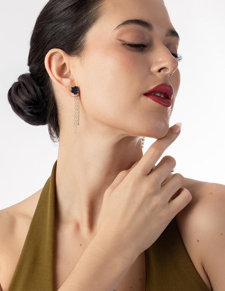 Aretes de corazón 18 K con acabado chapa de oro 4