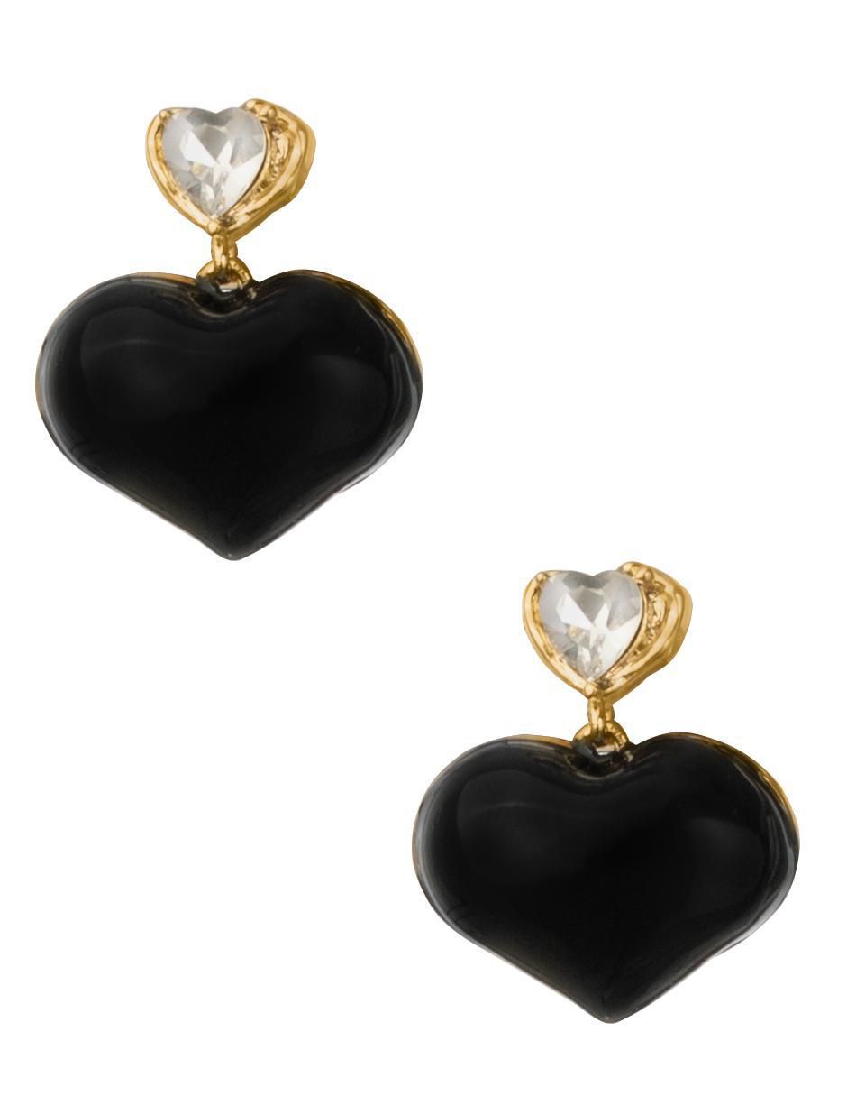 Aretes de corazón 18 K con acabado chapa de oro