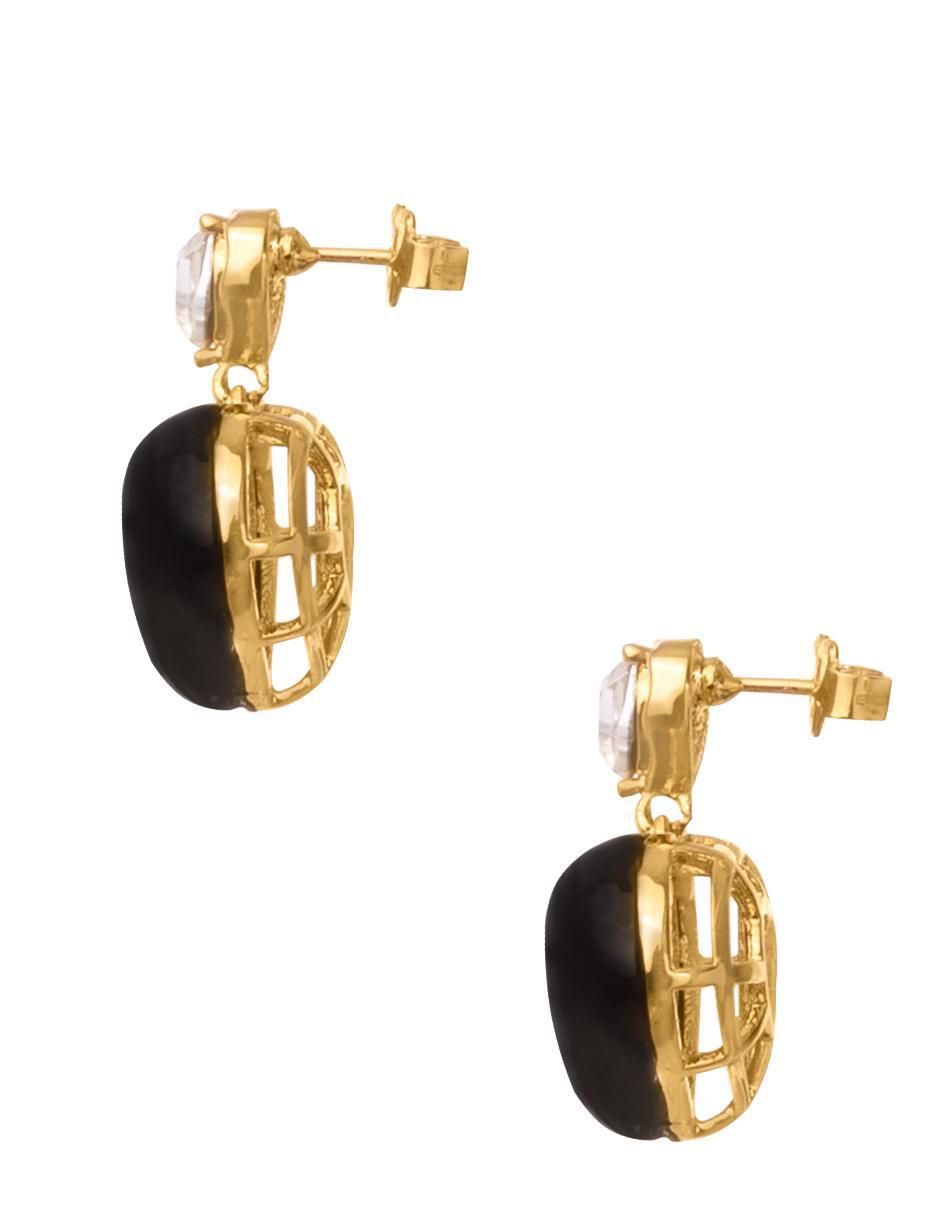 Aretes de corazón 18 K con acabado chapa de oro 2