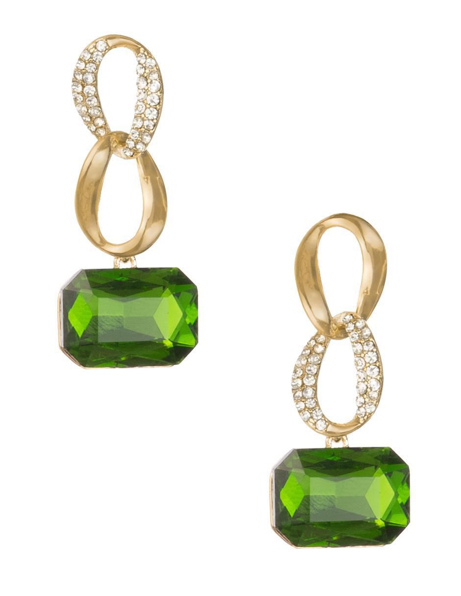 Aretes cuadrados 18 K con acabado chapa de oro cristal Aretes cuadrados 18 K con acabado chapa de oro cristal