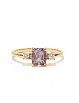 Anillo 14 k de oro amarillo espinela liso