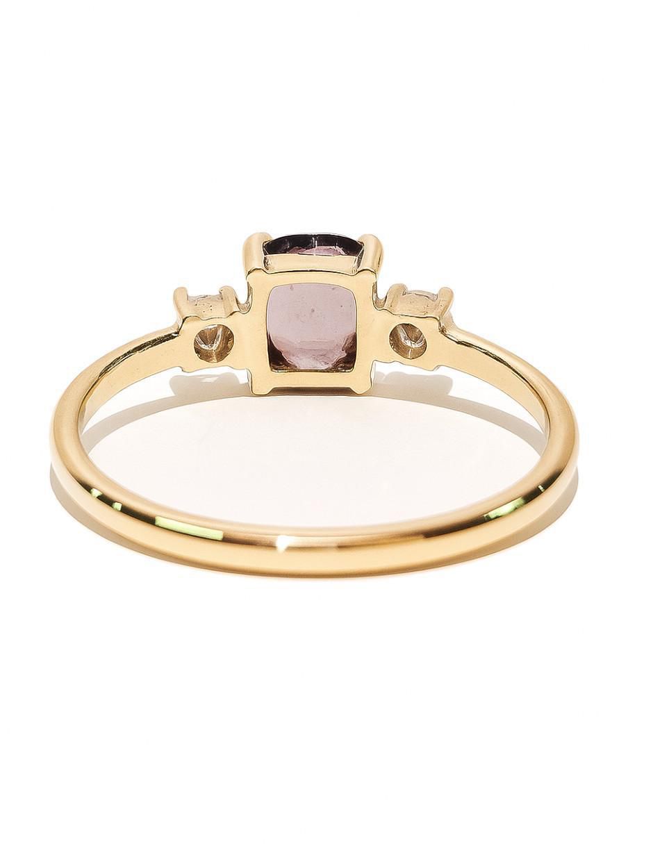 Anillo 14 k de oro amarillo espinela liso